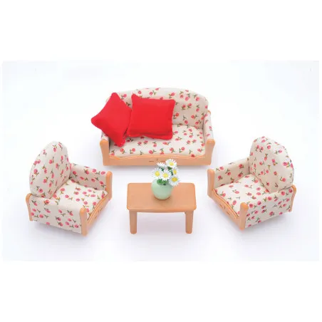 Epoch Sylvanian Families - Le set canapé, 2 fauteuils et table basse – vue 1 – Sylvanian Families