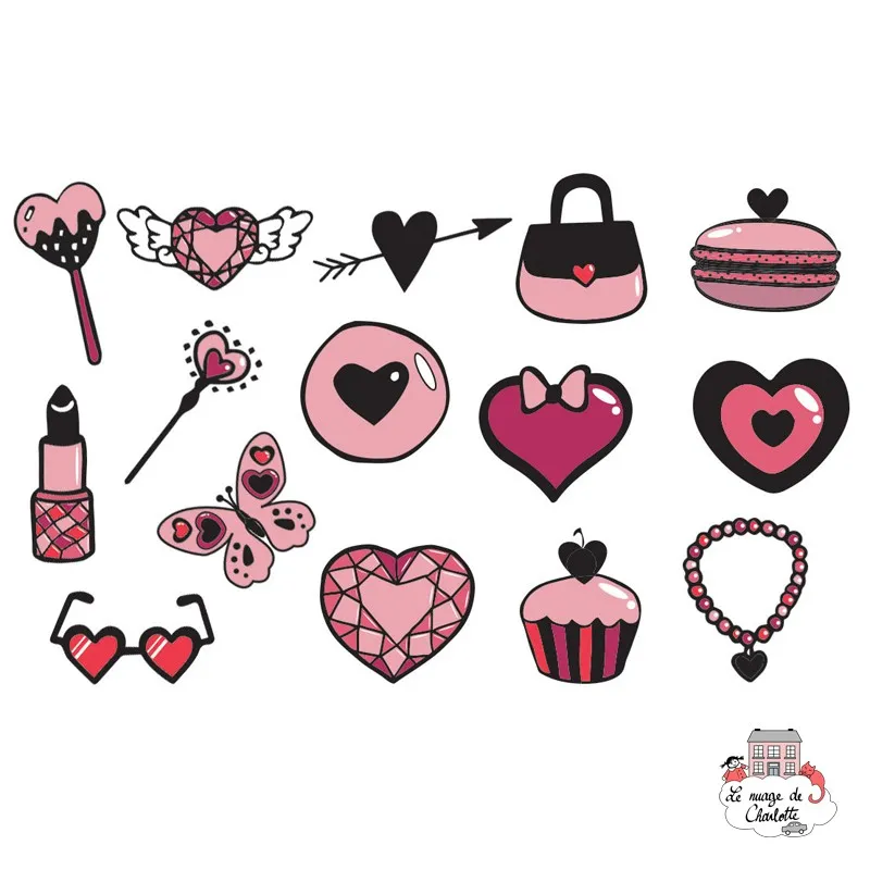 Stampo kids - Hearts - ALA-03408 - AladinE - Children's Stamps - Le Nuage de Charlotte