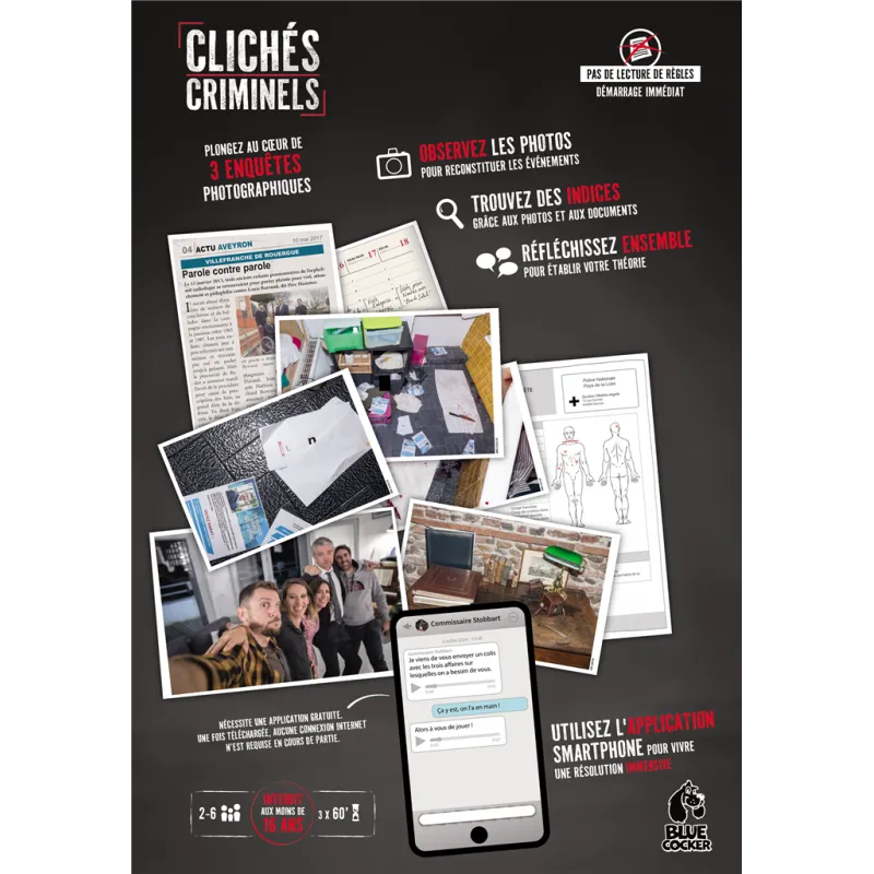 Blue Cocker Clichés criminels – vue 2 – Escape Game