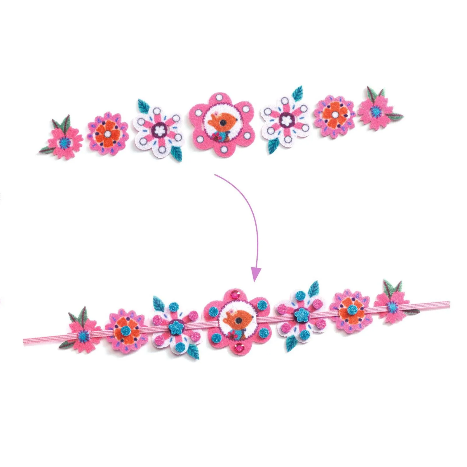 Djeco Do It Yourself - 4 felt bracelets to create – vue 4 – Creative Kits