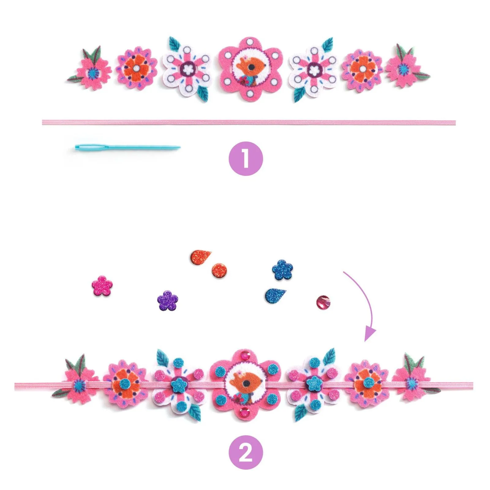 Djeco Do It Yourself - 4 felt bracelets to create – vue 6 – Creative Kits