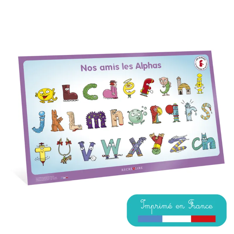 Editions Récréalire Poster de nos amis Les Alphas – vue 1 – Activity Books