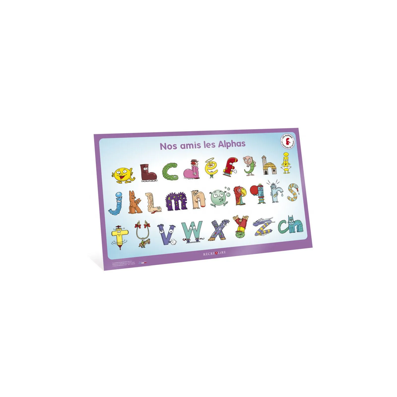 Editions Récréalire Poster de nos amis Les Alphas – vue 2 – Activity Books