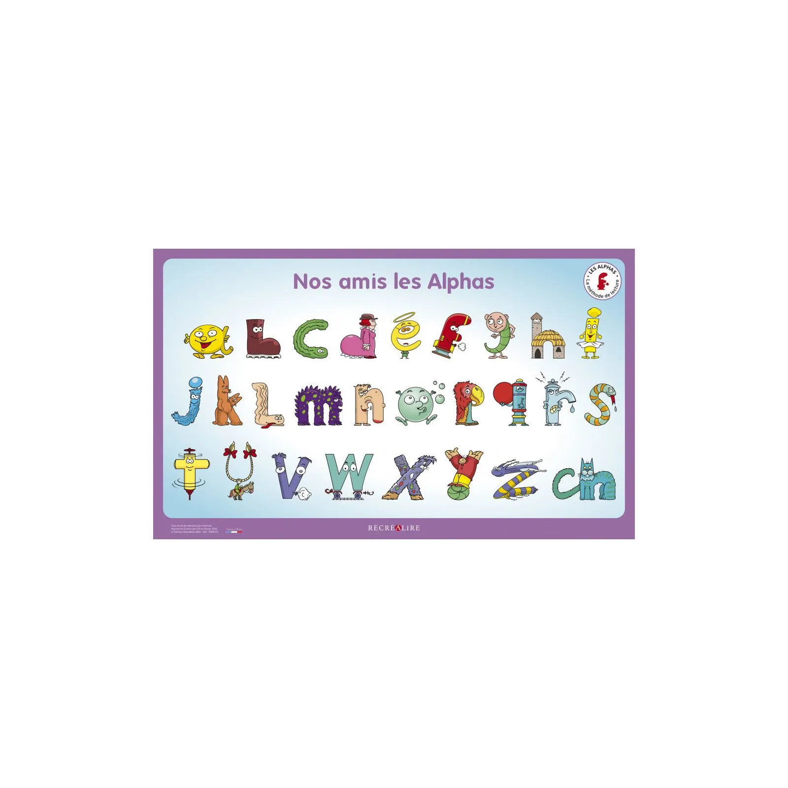 Editions Récréalire Poster de nos amis Les Alphas – vue 3 – Activity Books