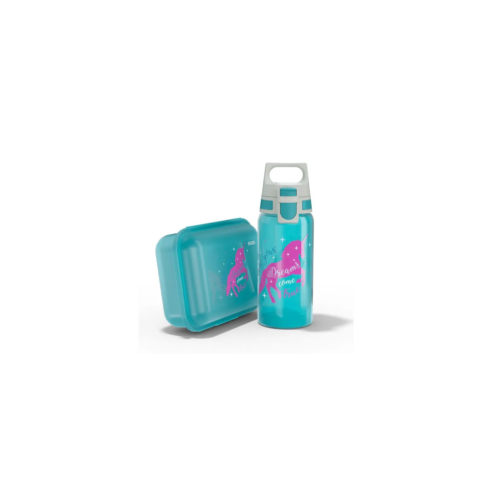 Sigg Sigg- Kids Water Bottle VIVA Lunchbox Set Unicorn – vue 1 – Gourds and cups
