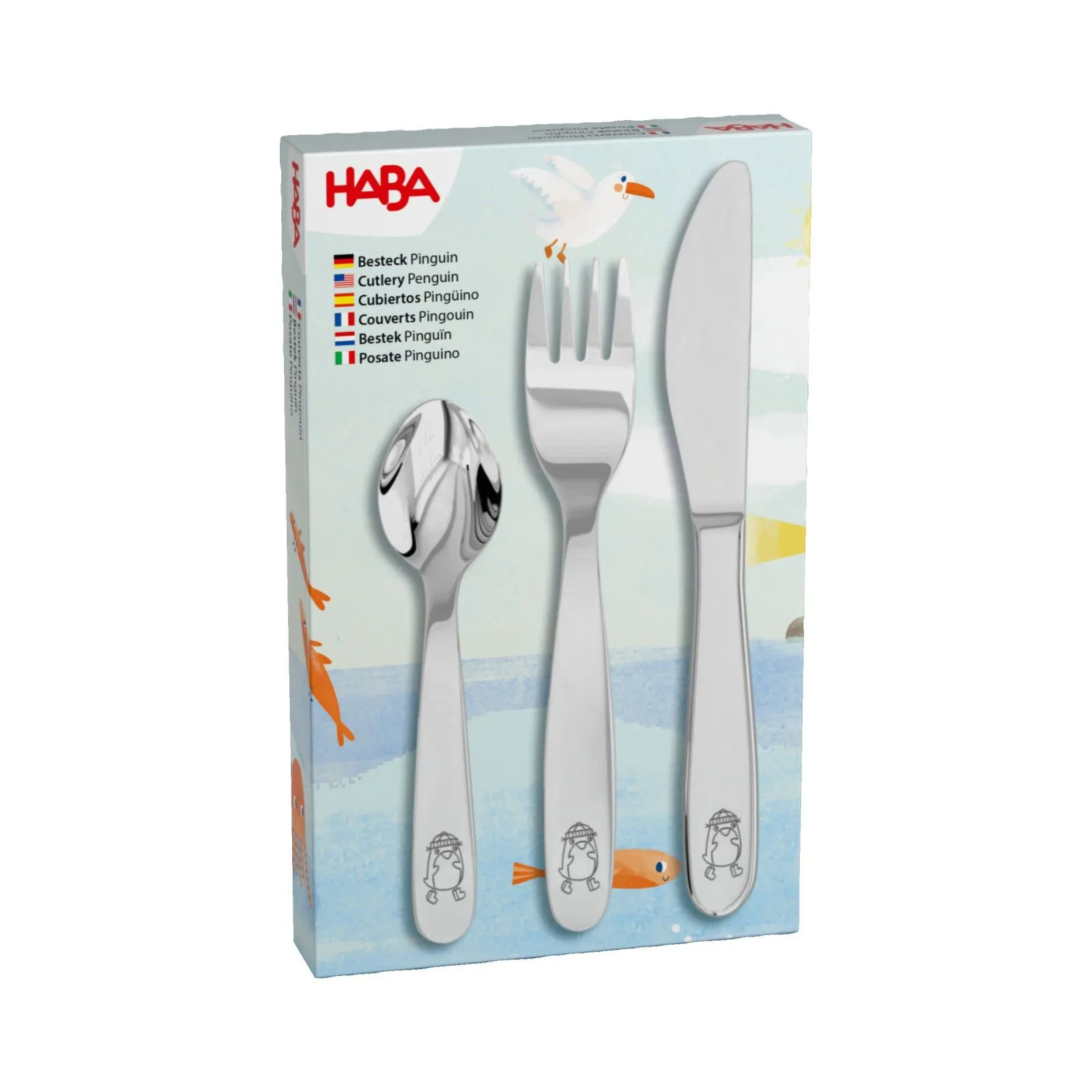 Haba Pinguin cutlery – vue 2 – Plates, bowls and cutlery