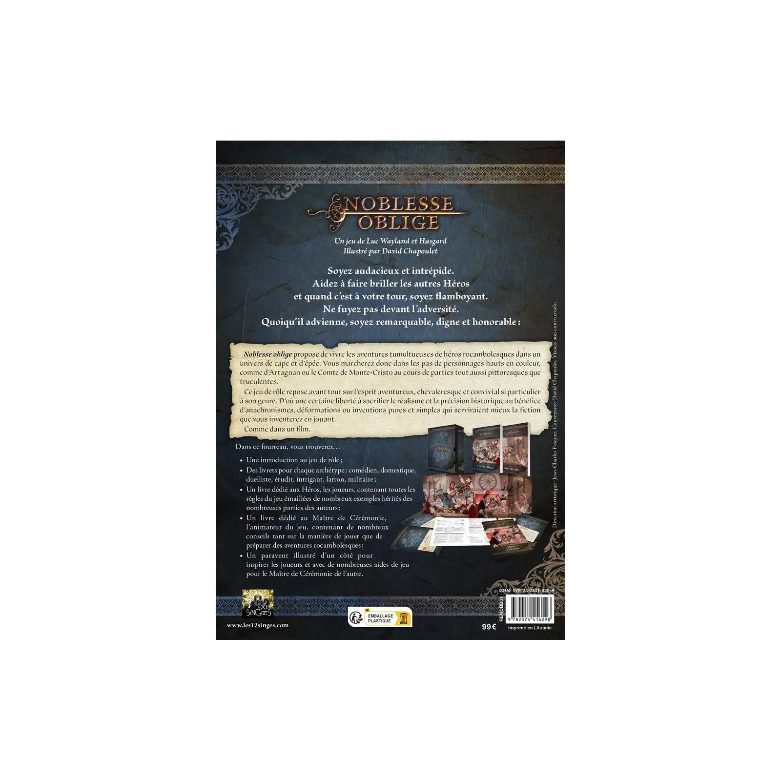 Les 12 singes Noblesse Oblige – vue 2 – Role-Playing Games