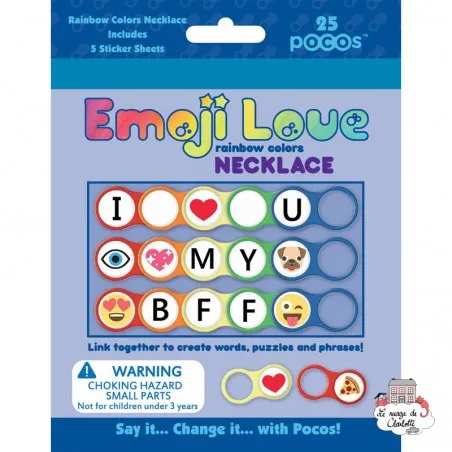 Pocos Emoji Love Rainbow Colors Necklace 13 pocos - POC-101120 - Luna Loop - Pocos - Le Nuage de Charlotte