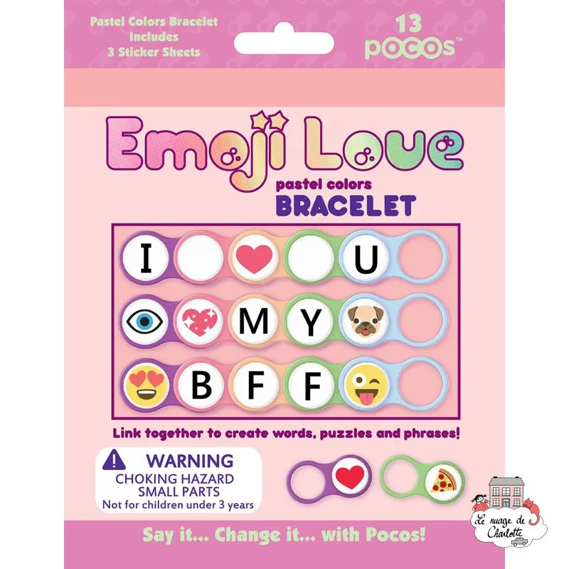Pocos Emoji Love Pastel Colors Bracelet 13 pocos - POC-101123 - Luna Loop - Pocos - Le Nuage de Charlotte