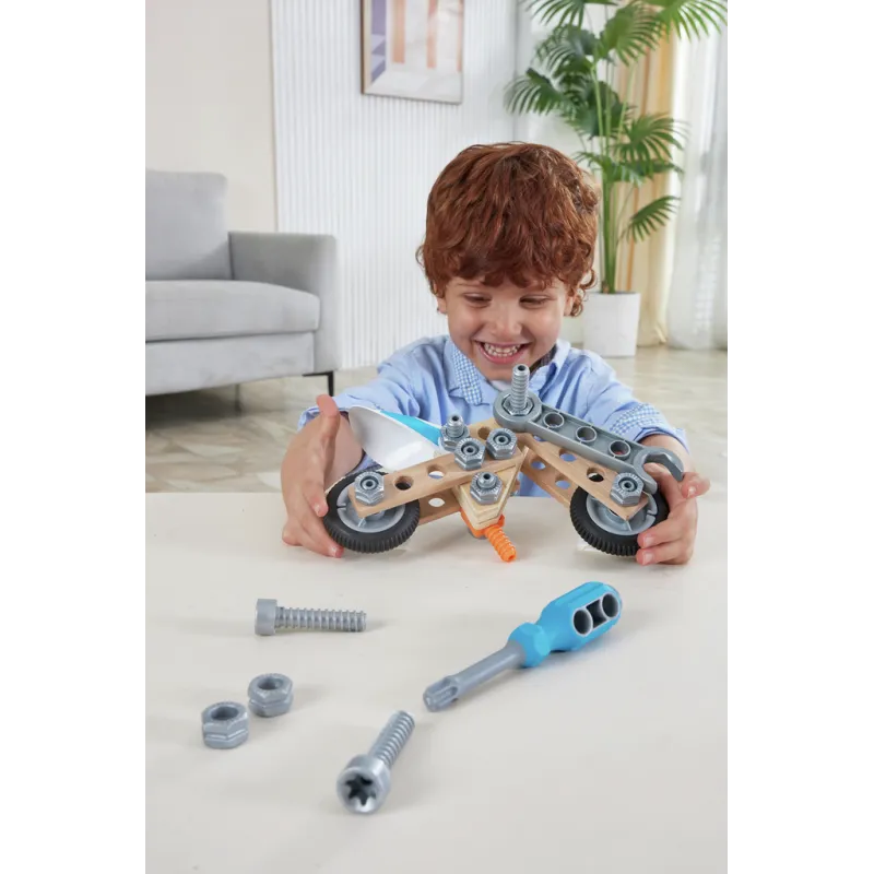 Hape Junior Inventor - Build 'N' Drive Motorbike Set – vue 2 – Junior Inventor by Hape