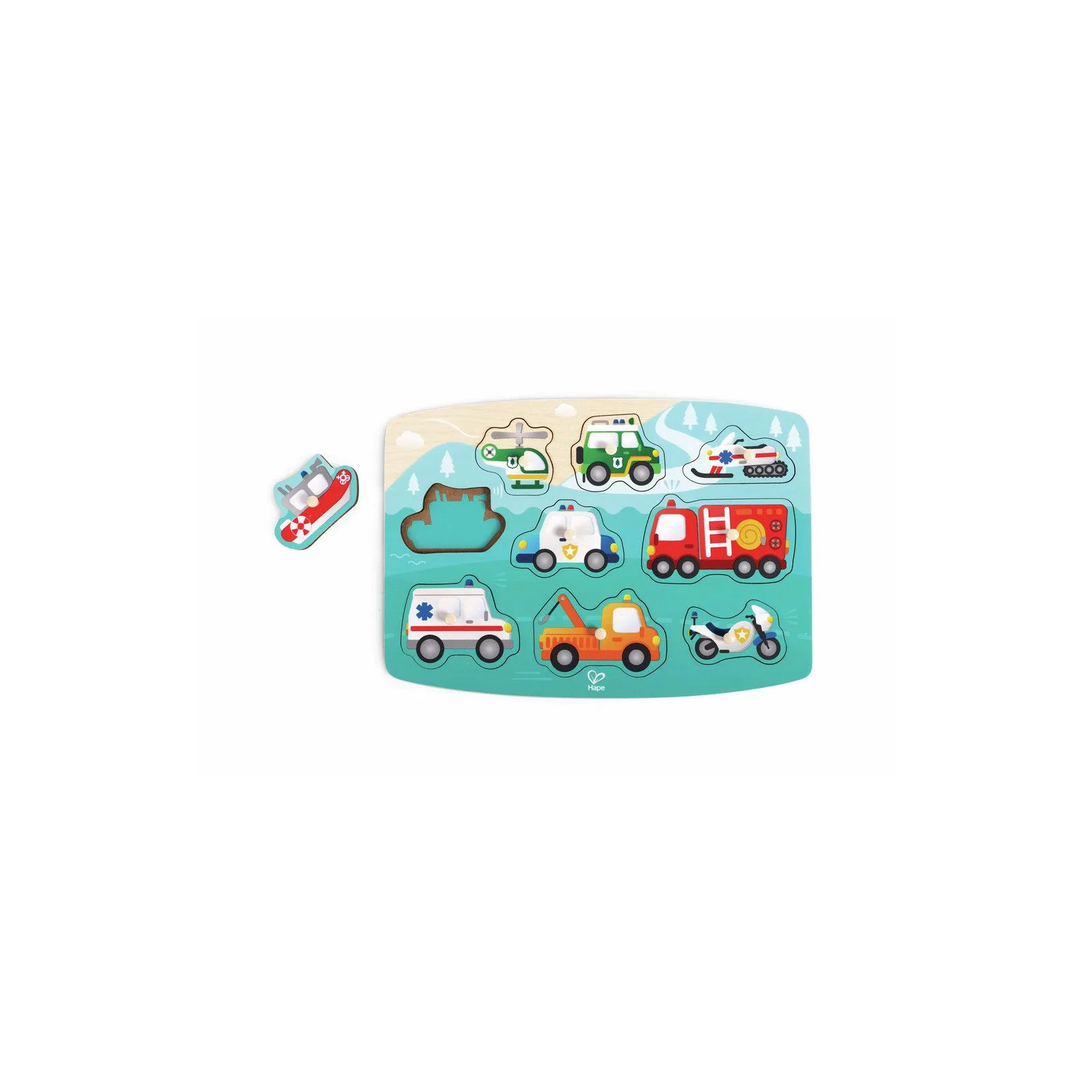 Hape Emergency Peg Puzzle [10] – vue 1 – Wooden Puzzles