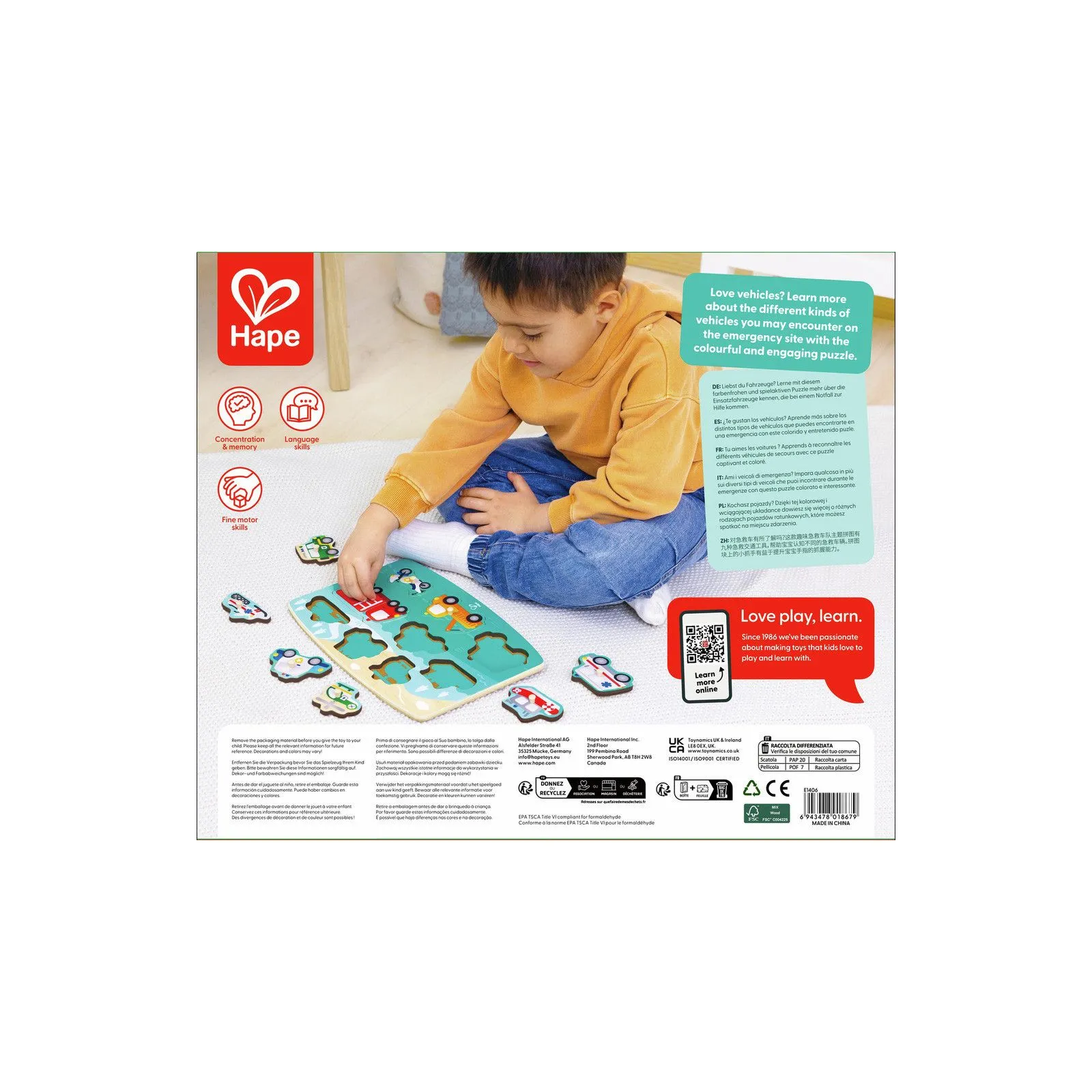 Hape Emergency Peg Puzzle [10] – vue 9 – Wooden Puzzles