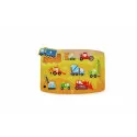Hape Puzzle à boutons véhicules de chantier [10] – vue 4 – Puzzles en bois