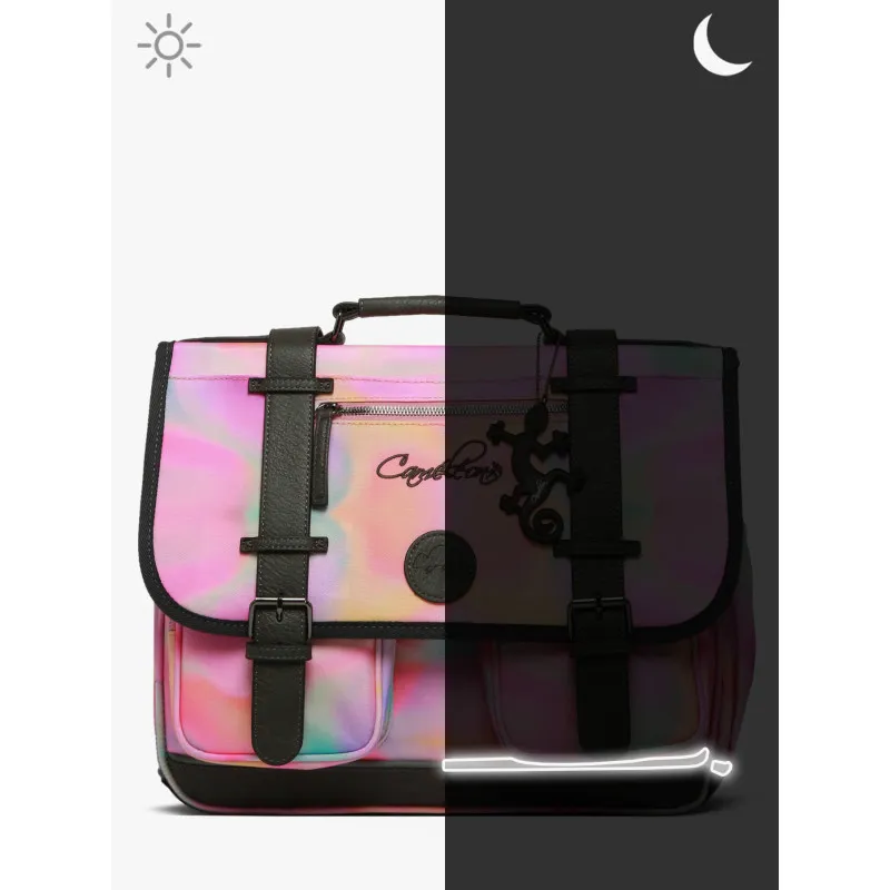 Caméléon Cartable Vintage Fantasy 38 cm - Pink Tie And Dye – vue 7 – Cartables et sacs