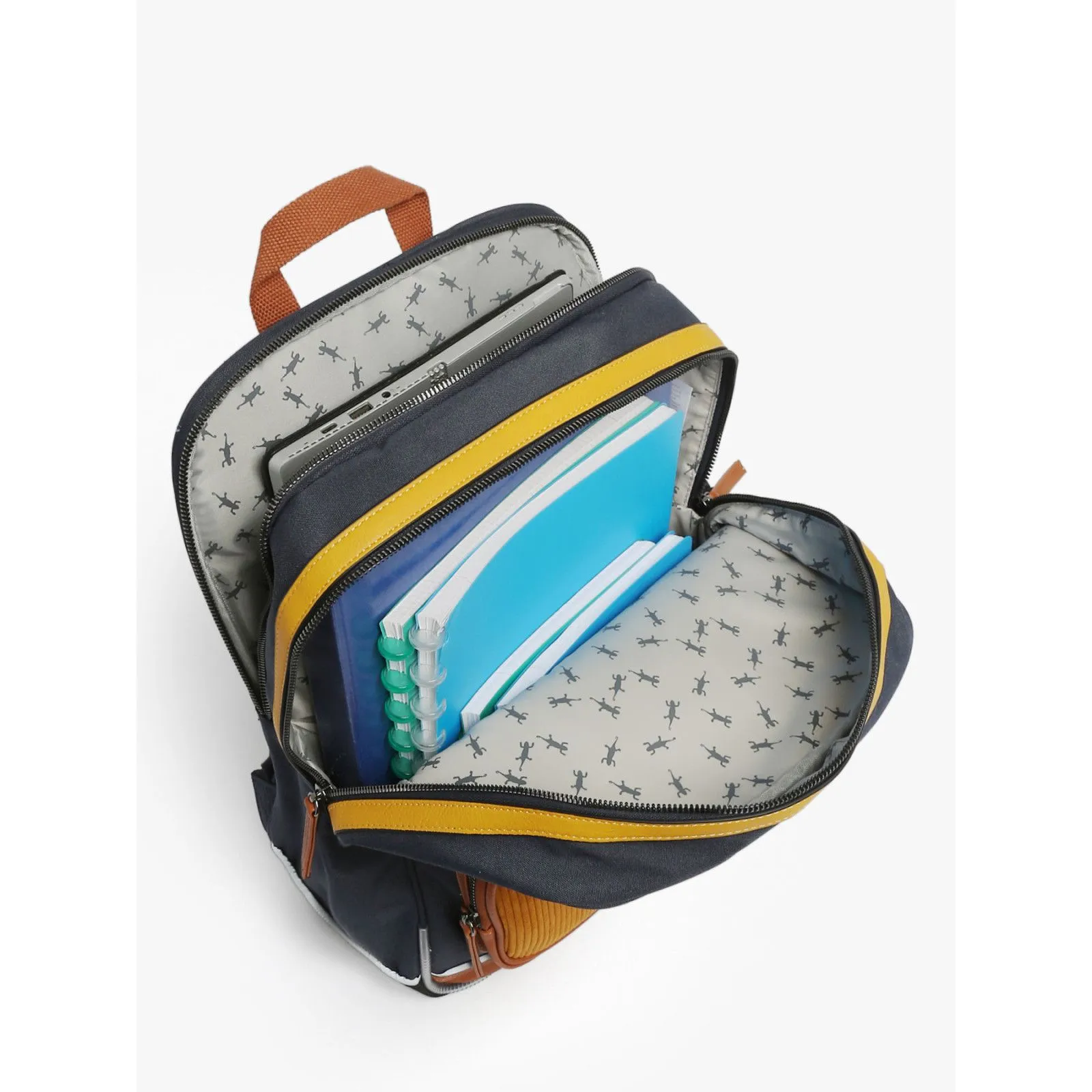 Caméléon Sac à dos Vintage Urban 40 cm - Mustard Badges – vue 2 – Cartables et sacs