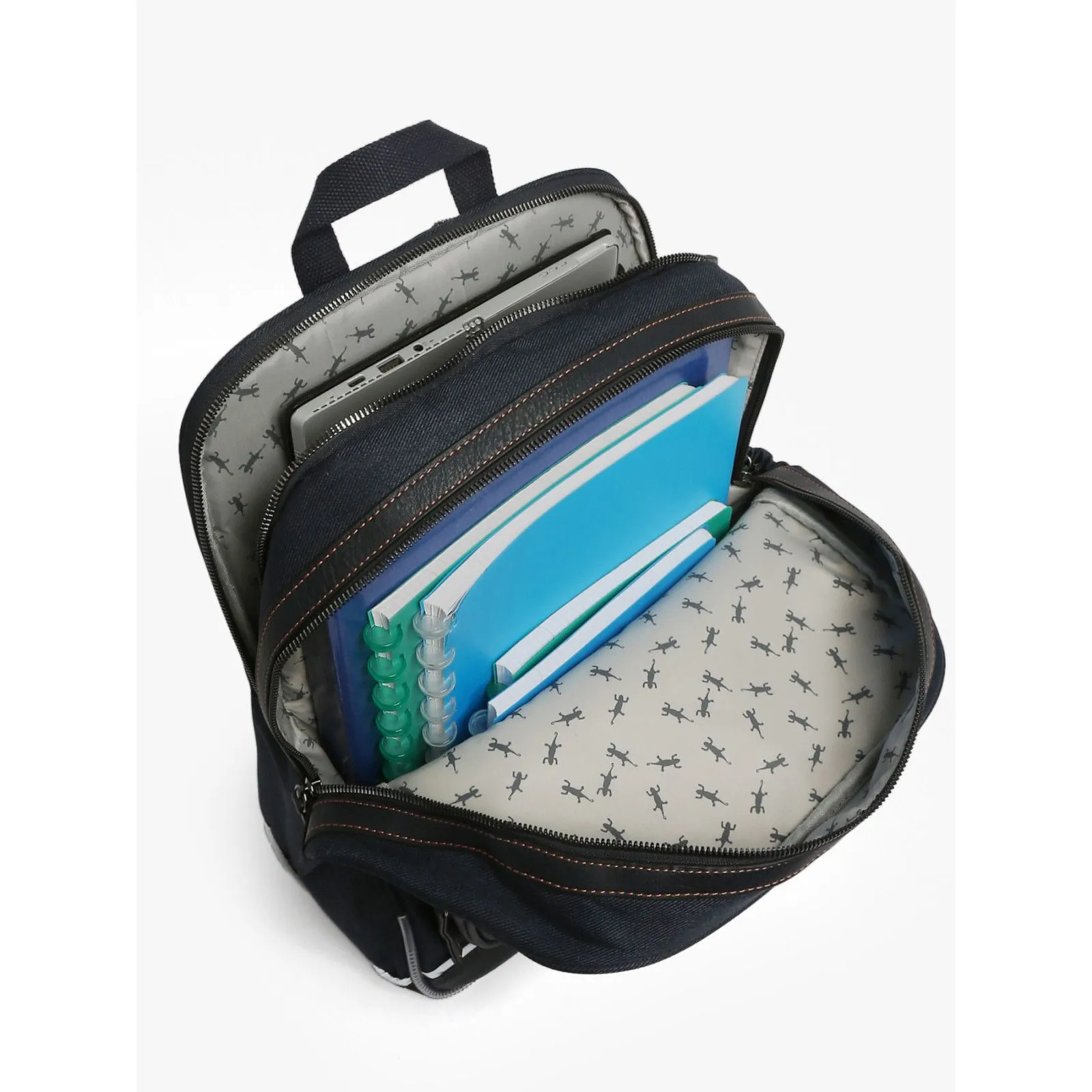 Caméléon Sac à dos Vintage Urban 40 cm - Navy Orange Stitchin – vue 6 – Cartables et sacs