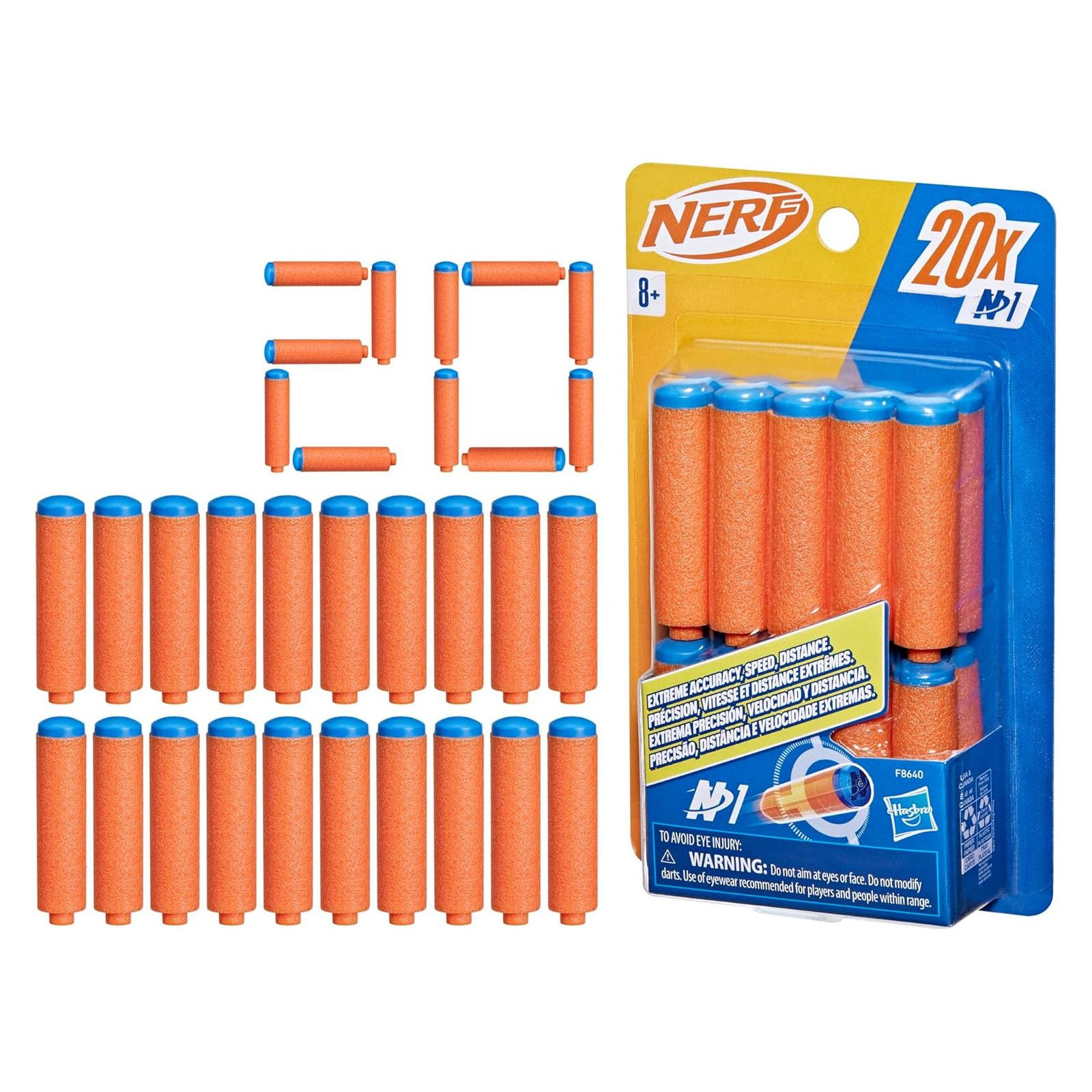 Nerf N Series N1 Darts, Includes 80 Darts, Compatible Only With Nerf N Series Blasters, Outdoor Games, Ages 8
