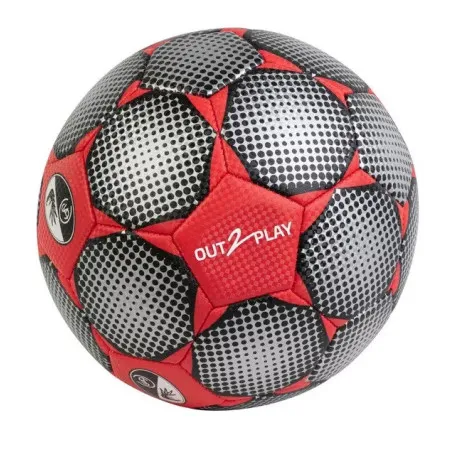 Out2Play Out2Play Ballon de football gris / rouge T5 – vue 1 – Balles