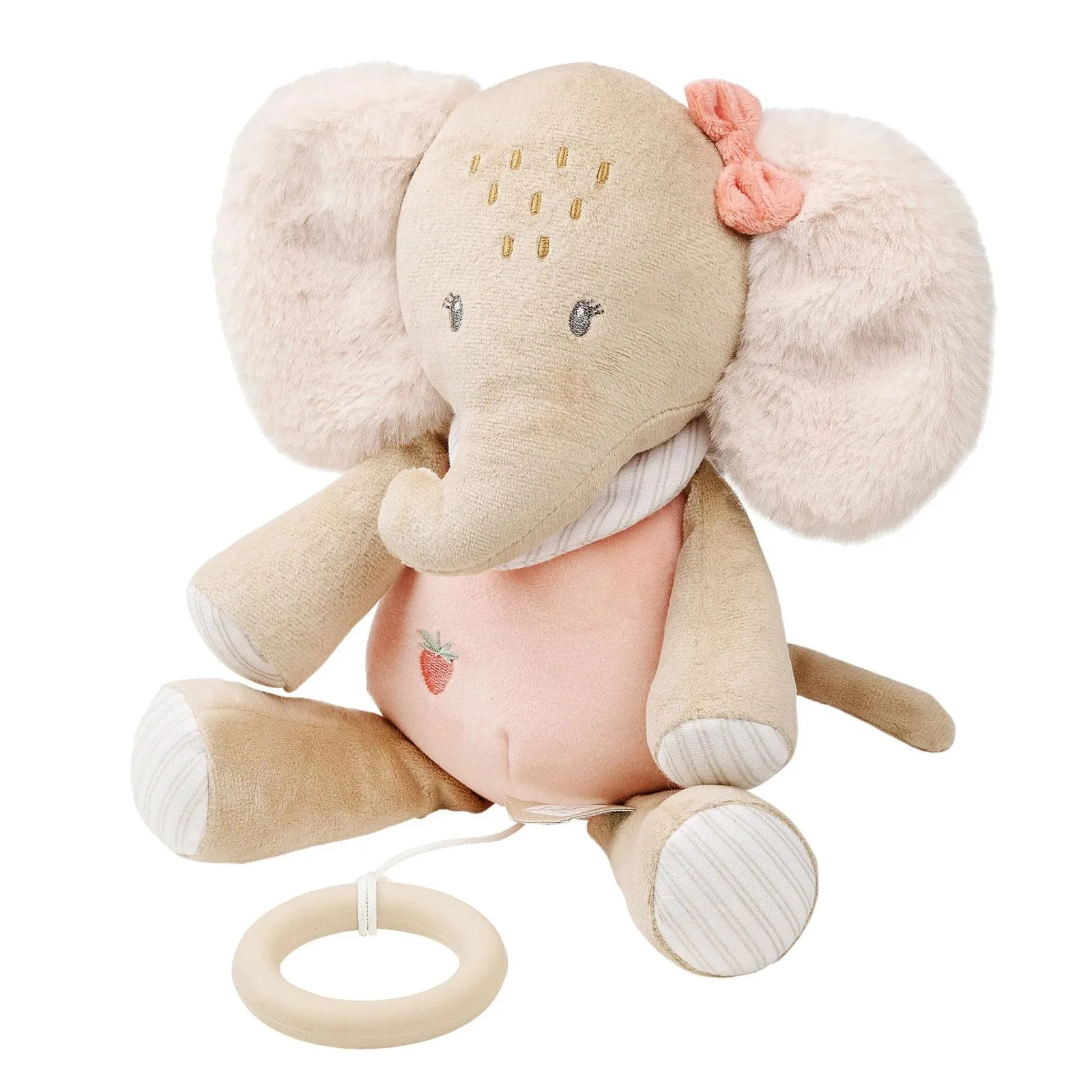 Nattou Musical Elephant Plush FLO, ERNEST & OLI - 24 cm - Oli Pink – vue 1 – Musical toys