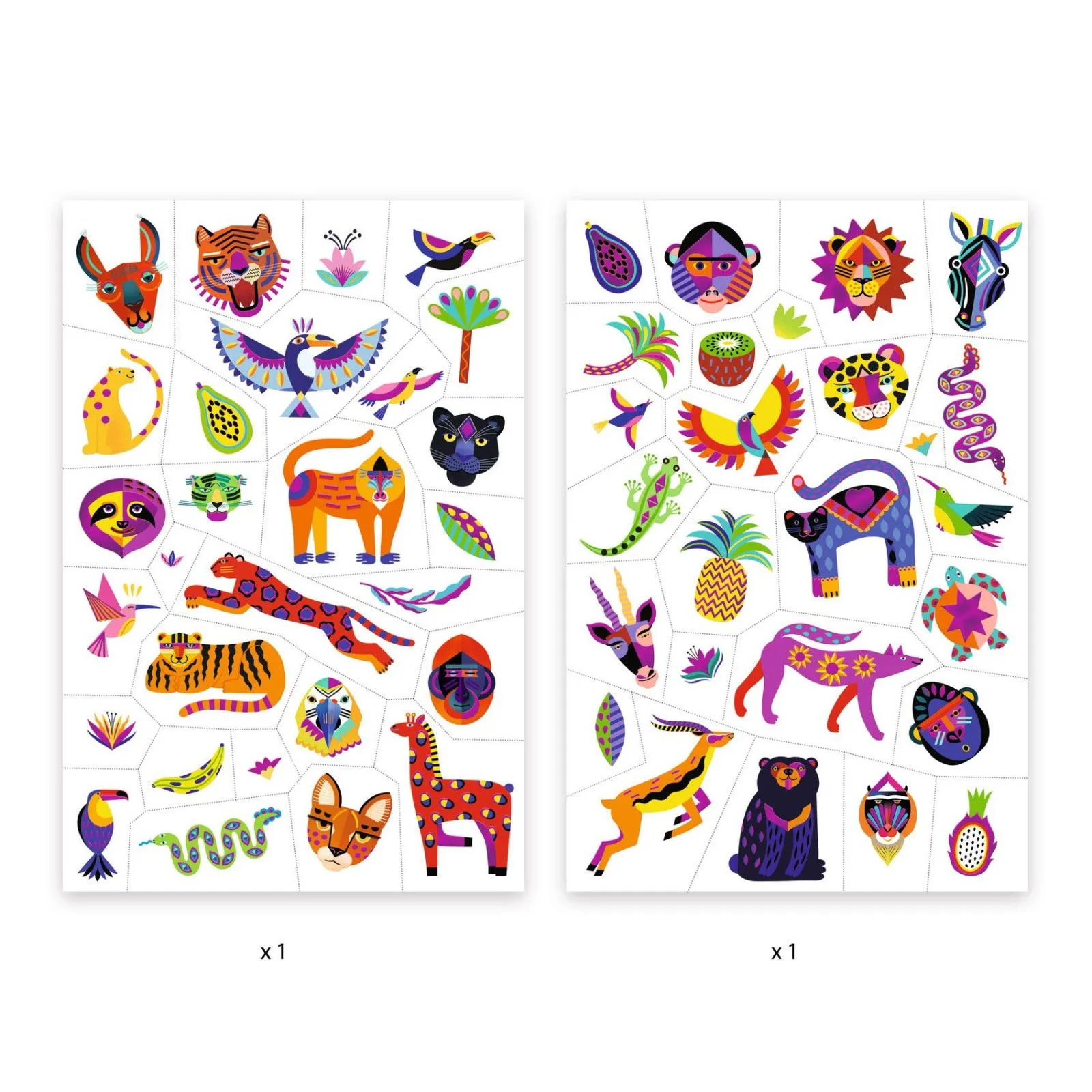Djeco Tattoos - Wild beauty – vue 2 – Temporary Tattoos