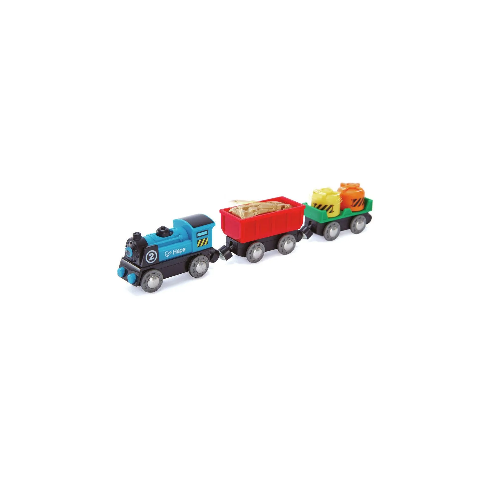 Hape Battery Powered Rolling-Stock Set – vue 1 – Wooden Railway and Trains