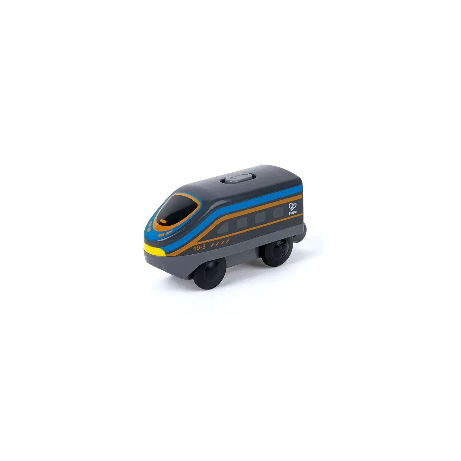 Hape Black Intercity Battery Powered Locomotive – vue 1 – Wooden Railway and Trains