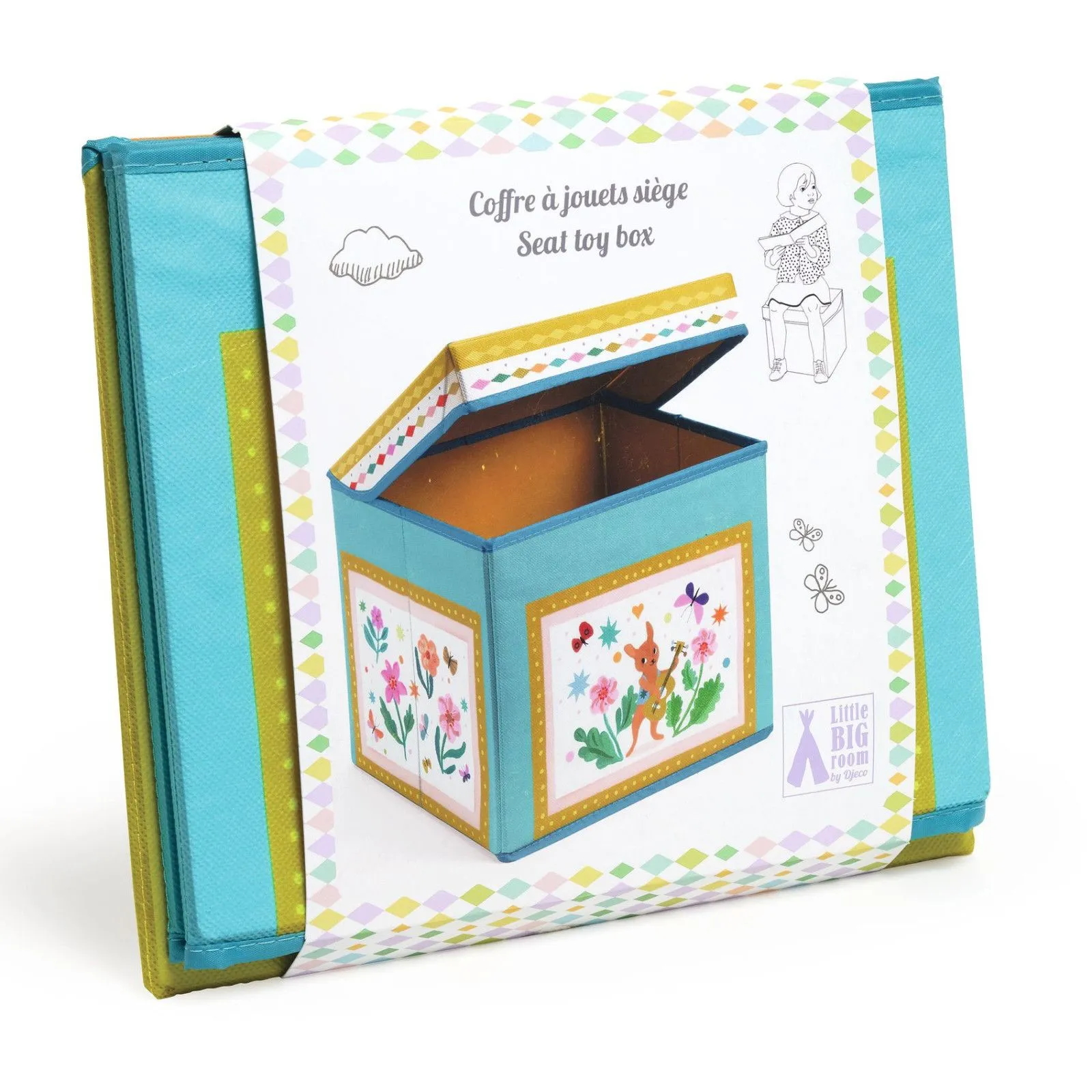Djeco Little Big Room - Coffre à jouet siège - Roulotte – vue 2 – Tentes