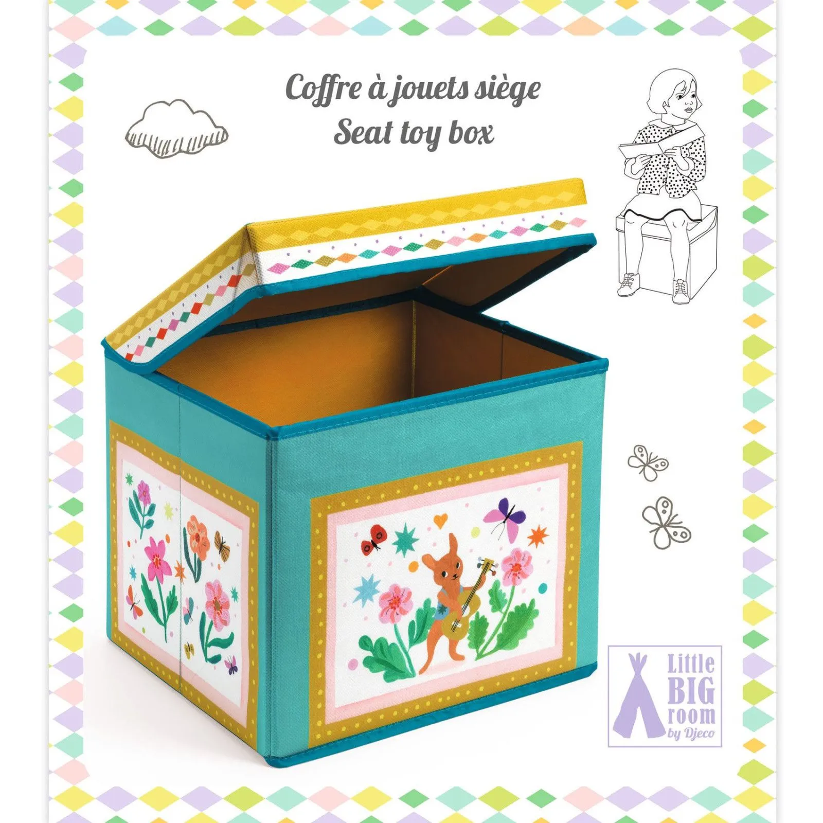Djeco Little Big Room - Coffre à jouet siège - Roulotte – vue 3 – Tentes