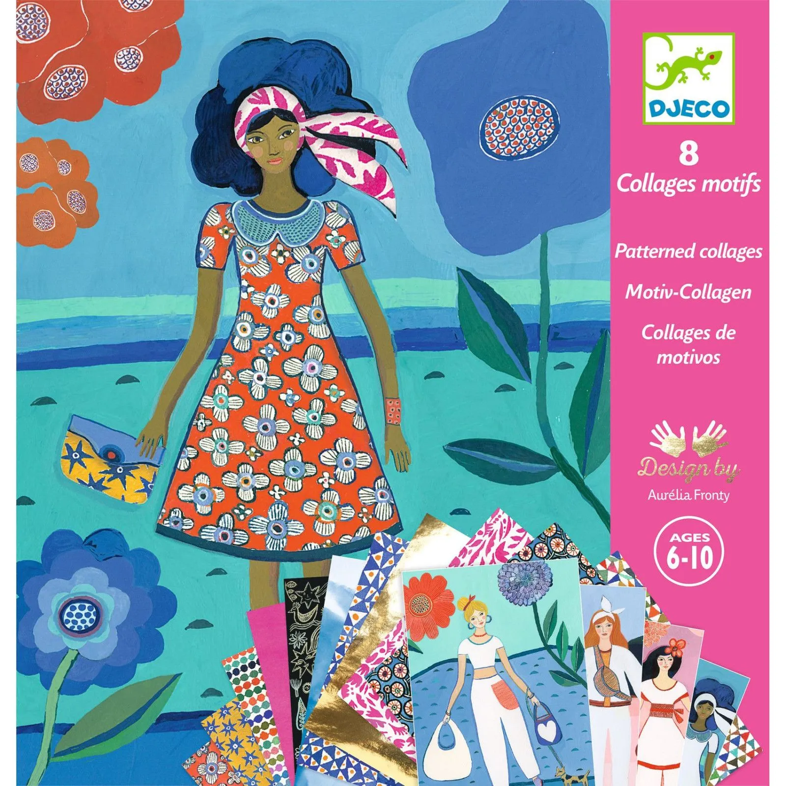 Djeco 8 collages motifs - Tendance WAX – vue 1 – Kits Créatifs