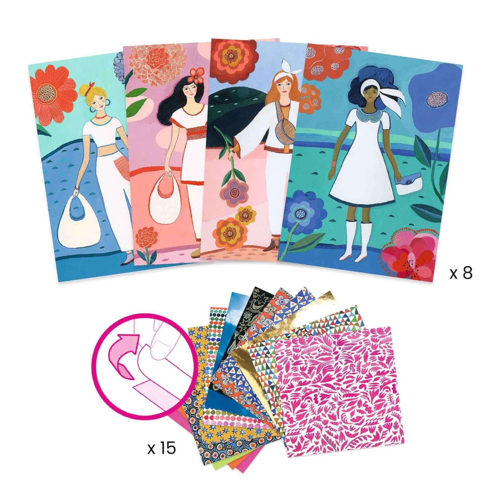 Djeco Patterned collages - WAX Trend – vue 4 – Creative Kits