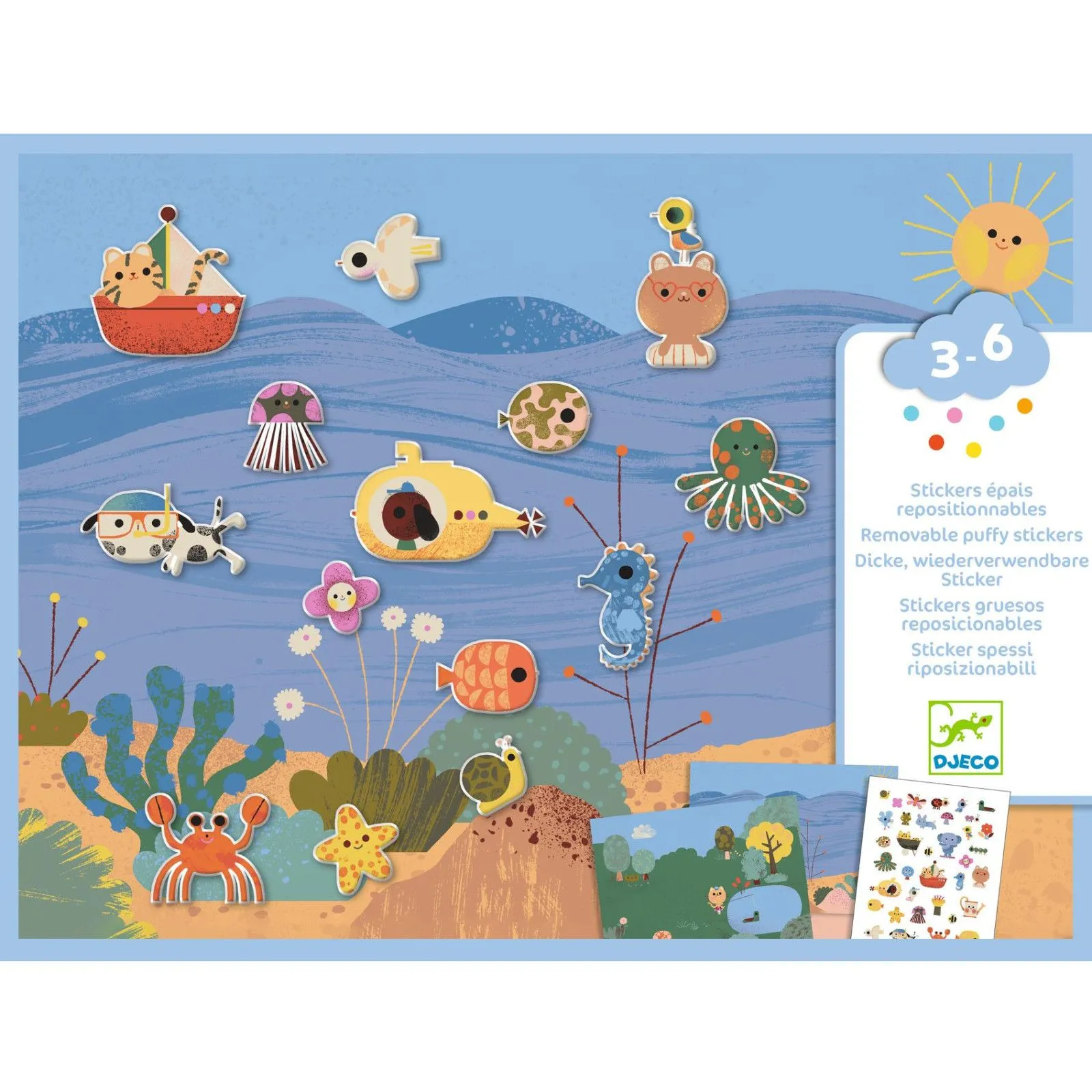 Djeco Removable puffy stickers - Summertime – vue 1 – Creative Kits