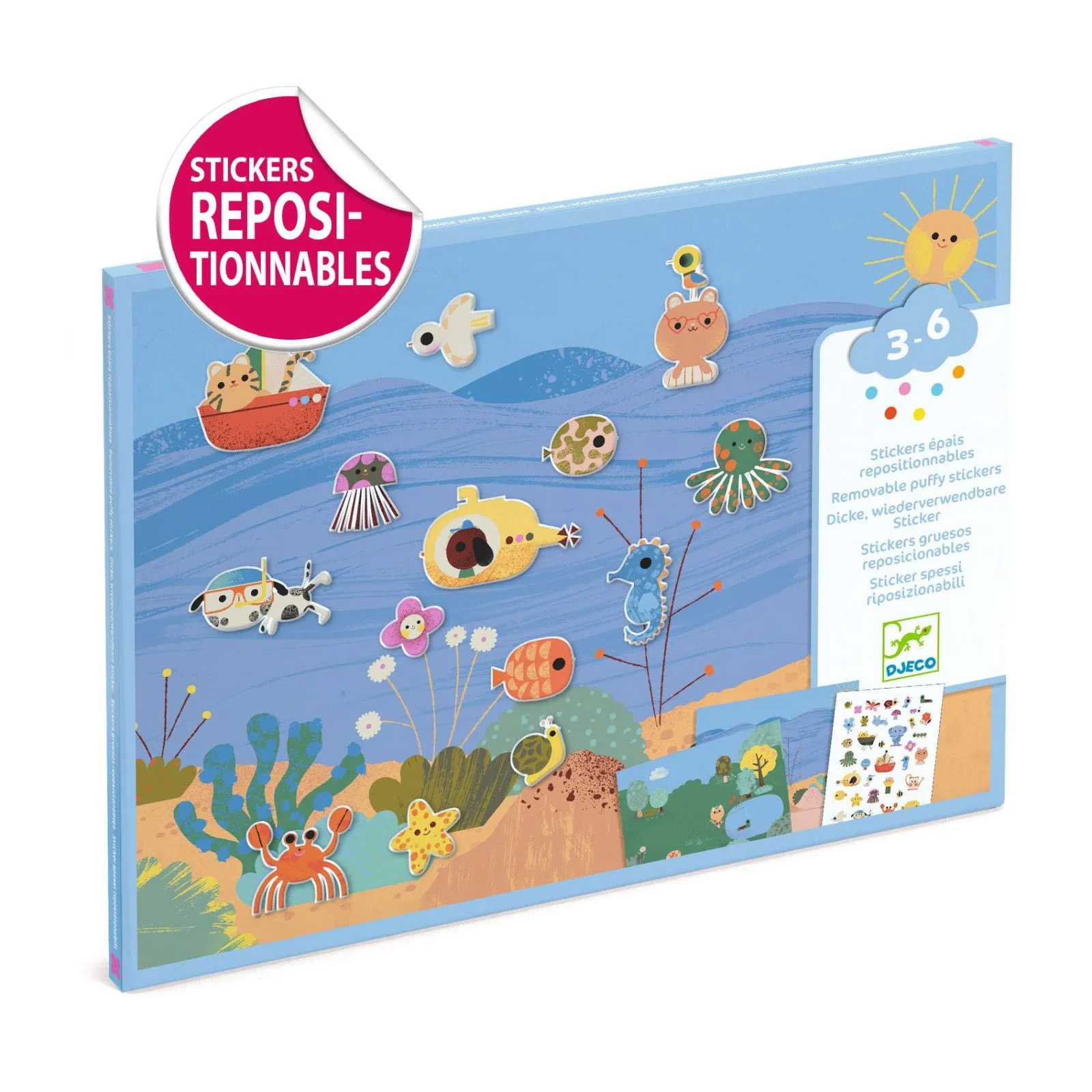Djeco Removable puffy stickers - Summertime – vue 2 – Creative Kits