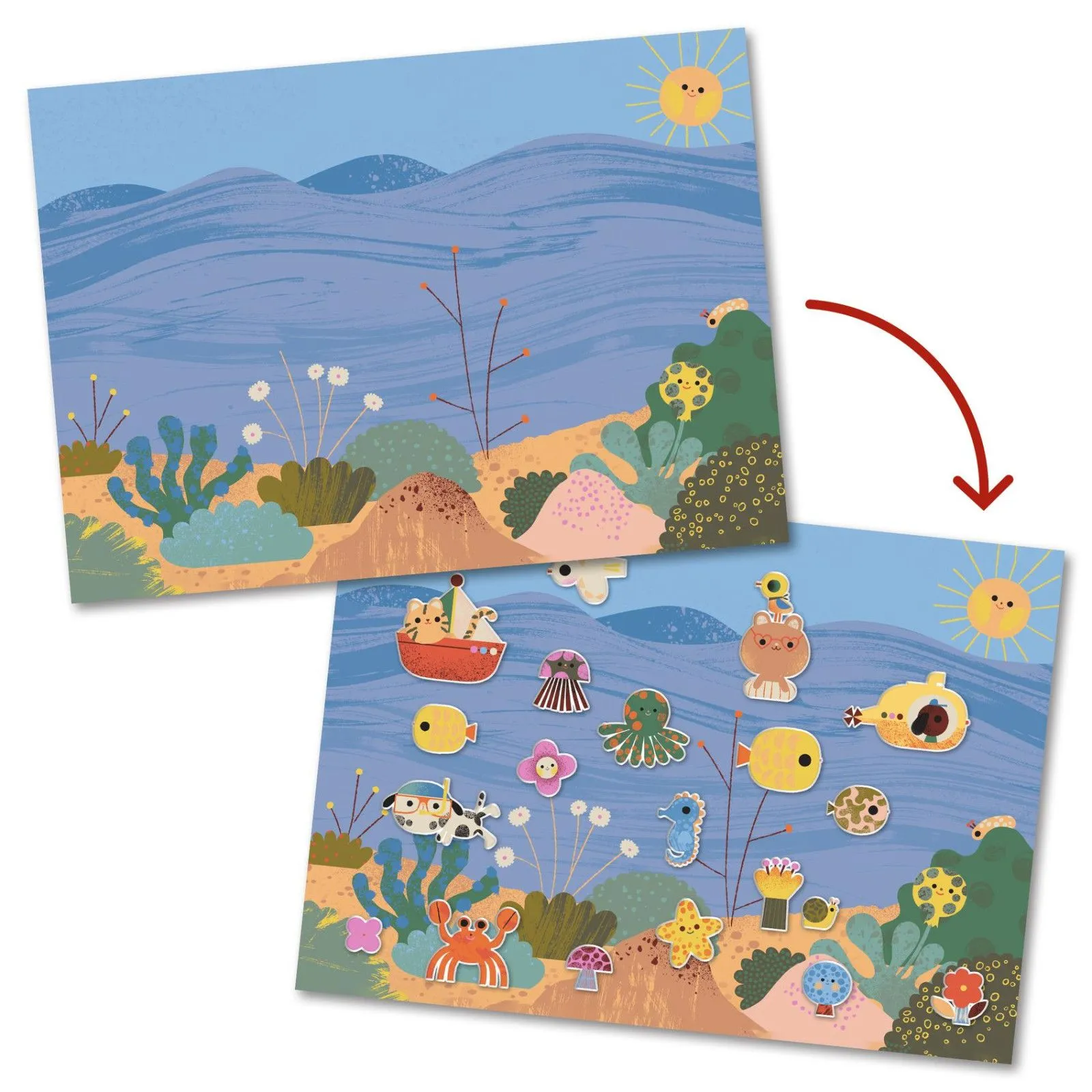 Djeco Removable puffy stickers - Summertime – vue 4 – Creative Kits