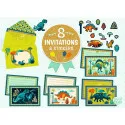 Djeco Lovely Paper - Invitations & Stickers - Cric croc, Dino Rock ! – vue 1 – Creative Stationery