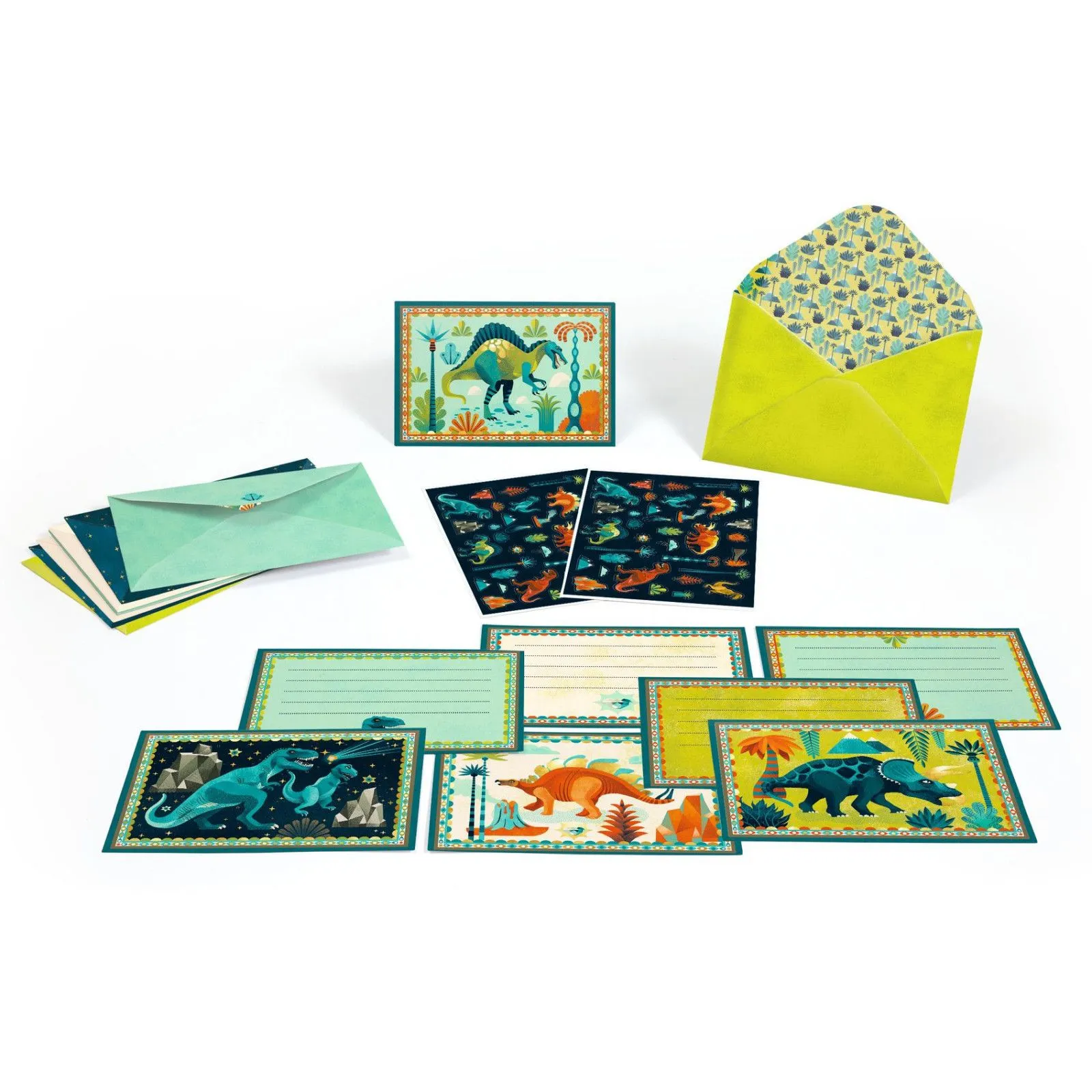 Djeco Lovely Paper - Invitations & Stickers - Cric croc, Dino Rock ! – vue 4 – Creative Stationery
