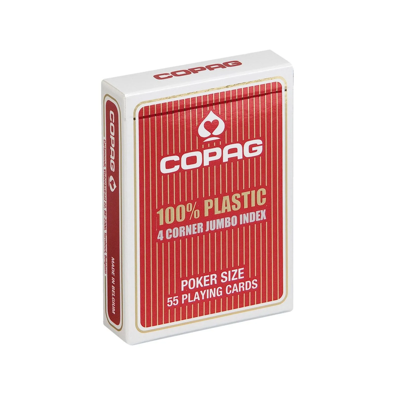 Cartamundi Copag 100% Plastic 4 Corner Jumbo Index - rouge – vue 1 – Jeux de societe