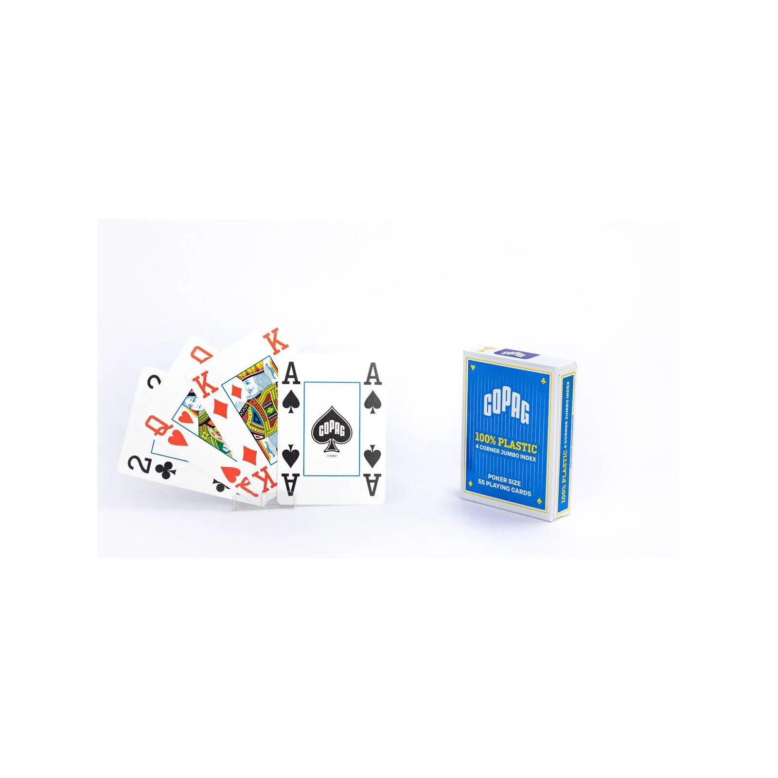 Cartamundi Copag 100% Plastic 4 Corner Jumbo Index - bleu – vue 2 – Jeux de societe
