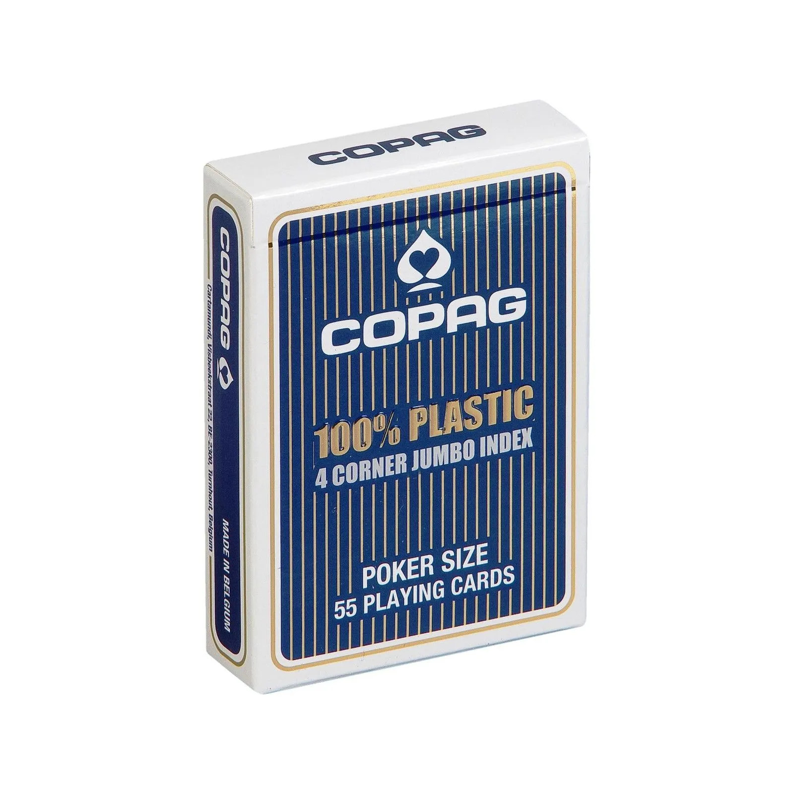 Cartamundi Copag 100% Plastic 4 Corner Jumbo Index - bleu – vue 1 – Jeux de societe