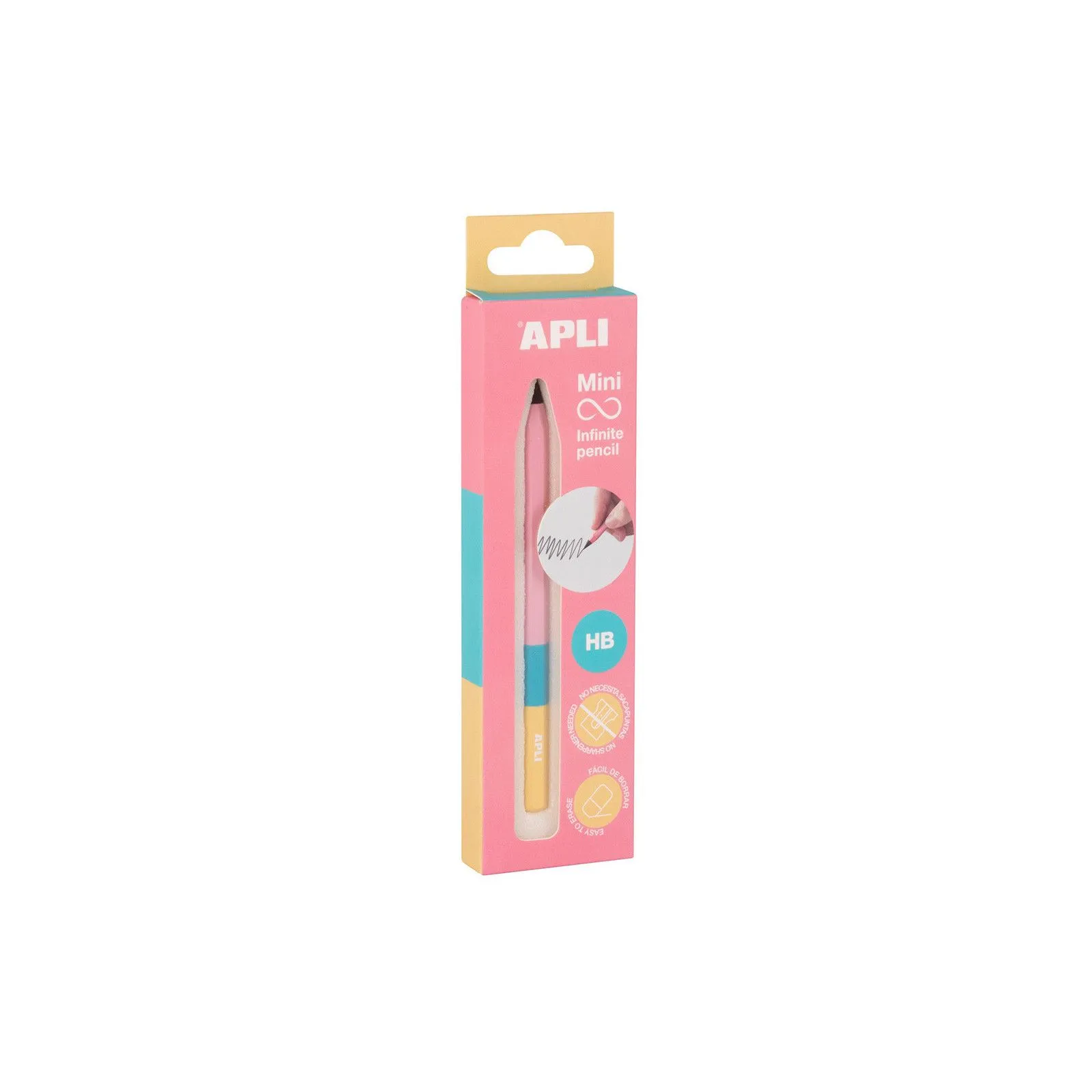 APLI Mini crayon Infini tricolore - rose – vue 1 – Peinture & dessin