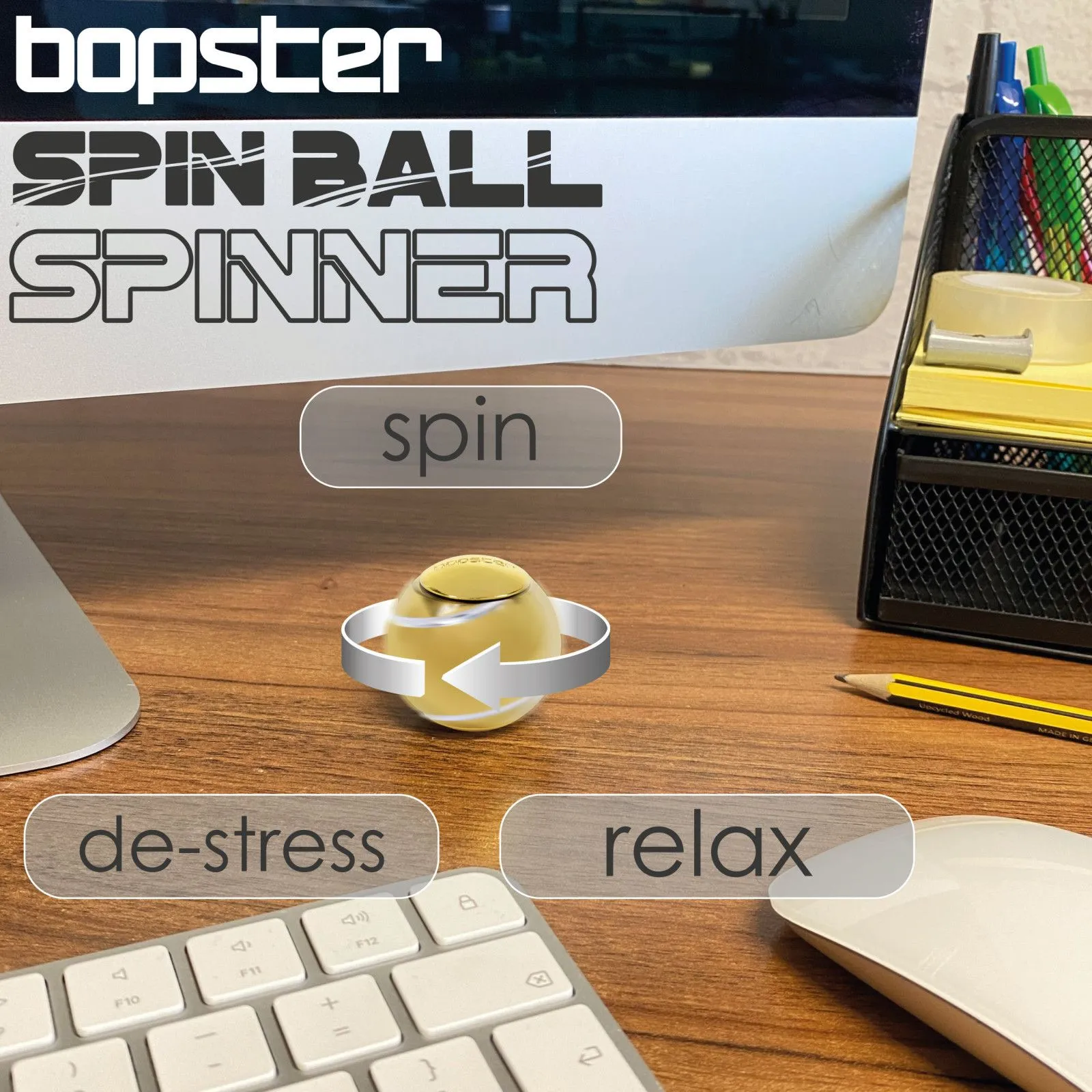 Click Europe bopster Spin Ball Spinner – Gold – vue 8 – Fidget