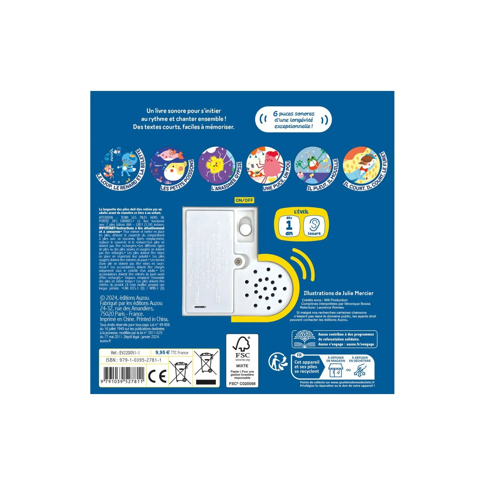 Editions Auzou Mes premiers sonores - Mes super comptines d'animaux – vue 4 – Sounds