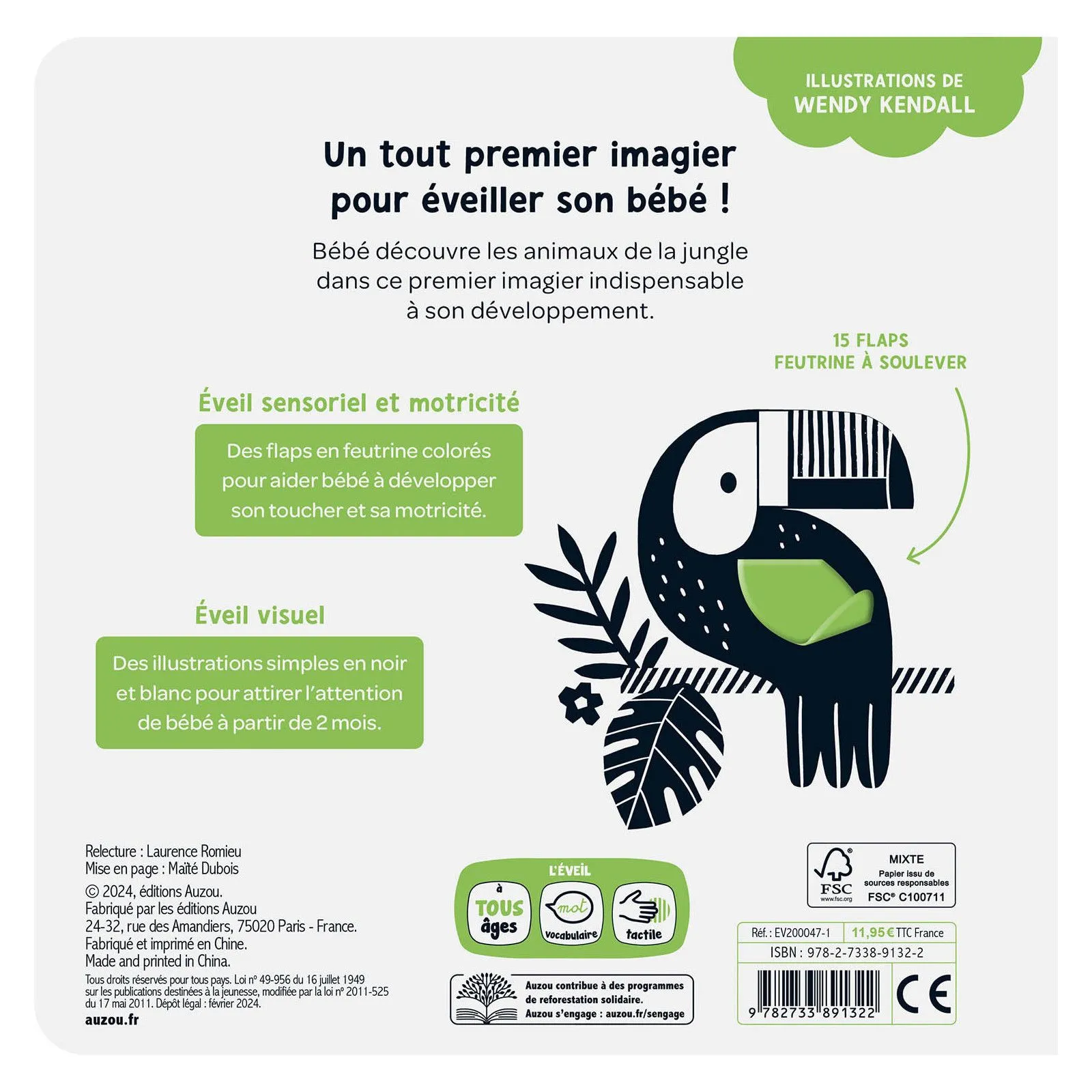 Editions Auzou Mes premiers flaps - Les animaux de la jungle – vue 4 – Imagiers et éveil