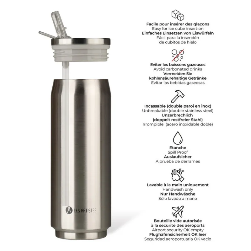 Les Artistes Paris Silverstar insulated can ~500ml~ – vue 4 – Gourds and cups
