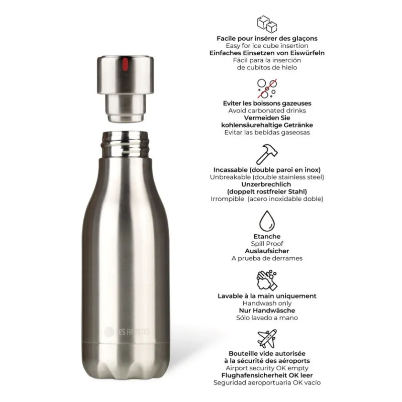 Les Artistes Paris Stainless Steel Insulated Bottle ~280ml~ – vue 3 – Gourds and cups
