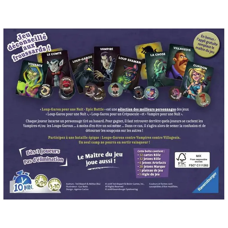 Ravensburger Loup Garou pour Une Nuit - Epic Battle – vue 2 – Board Games