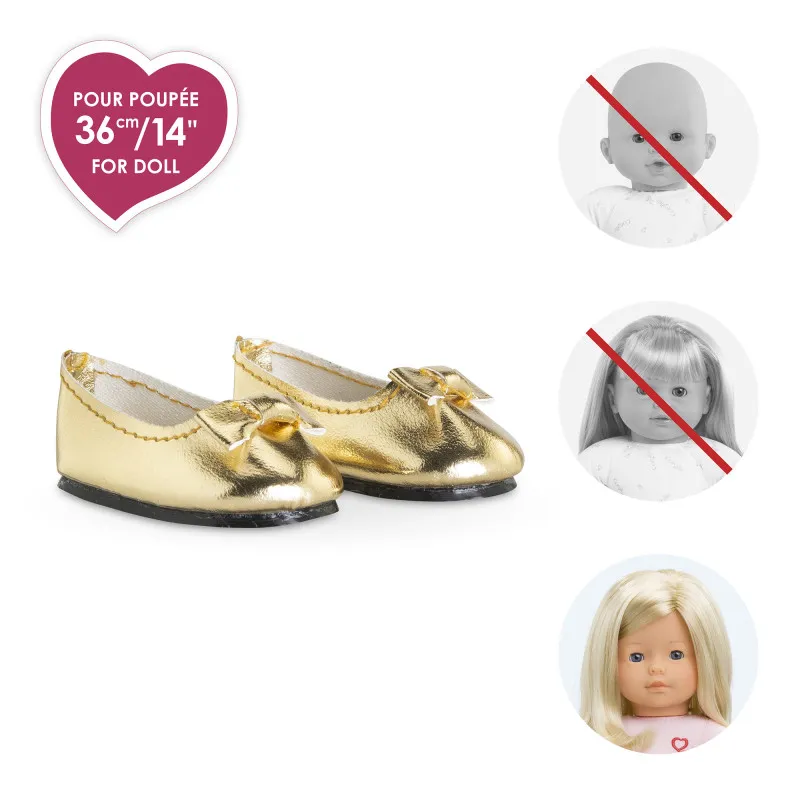 Corolle Ballerines dorées pour poupée ma Corolle – vue 4 – Vêtements poupées Corolle