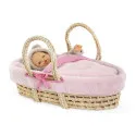 Corolle Pink Plush Moses Basket Set for 36 and 42 cm dolls – vue 3 – Doll Accessories