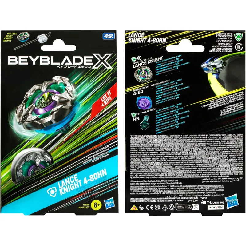 Hasbro 🌀 Beyblade X - Starter Pack - Lance Knight 4-80HN – vue 4 – Beyblade