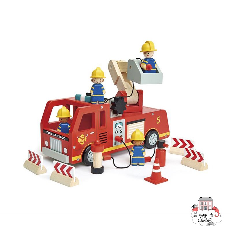 2 véhicules de pompiers et figurines