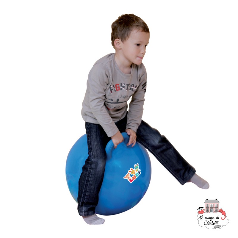 Ballon Sauteur pour Enfants avec Poignée Adaptée - Bleu